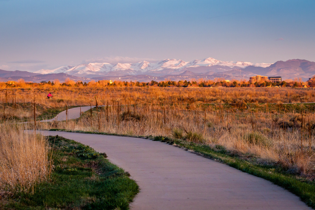 rockies at twilight from cherry creek state park